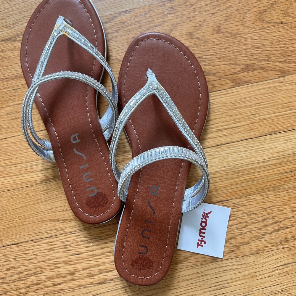 Unisa Silver and Tan Women's Sandals